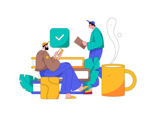 Education and learning people flat vector concept hand drawn illustration
