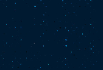 Fototapeta premium Dark silver, gray vector pattern with ABC symbols.