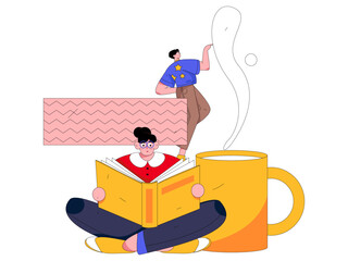 Education and learning people flat vector concept hand drawn illustration
