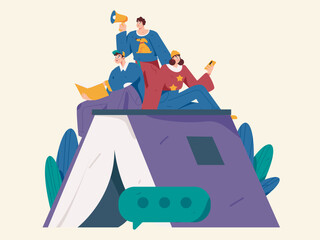 Education and learning people flat vector concept hand drawn illustration
