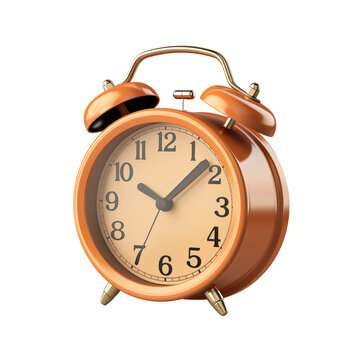 Alarm clock isolated on transparent background