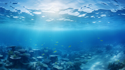 Fototapeta na wymiar Underwater photo blue background