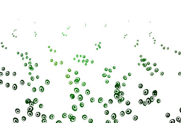 Light Green vector background with bubbles.