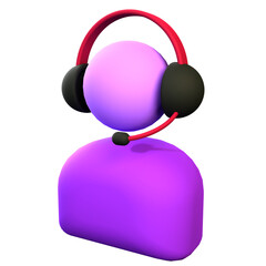 3D Rendered Costumer Service Isolated on The Transparant Background