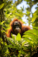 Sumatra-Orang-Utan in den Baumkronen
