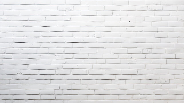 Abstract white brick wall texture for pattern background. wide panorama picture.Modern white brick wall texture for background