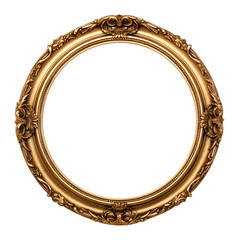 Vintage oval round photo frame isolated over transparent background