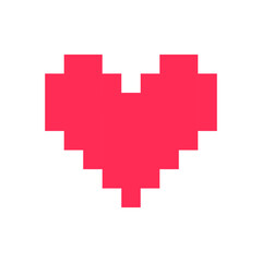 Pixel heart red 8 bit for poster pattern, print, design, elements