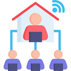 Remote Team Work Icon