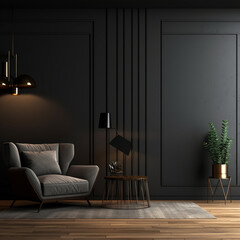 living room interior balck