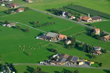 Campos de cultivo alrededor de Interlaken, Cantón de Berna, Suiza
