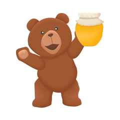 honey teddy bear illustration