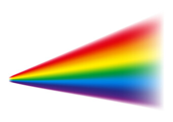 Dispersion light. Optical light dispersion effect. Refraction of the white light into the colorful visible spectrum. Physics illustration
