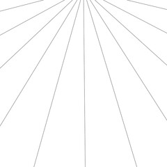 Fototapeta premium Abstract isolated wireframe illustration grid on transparent background. Thin black lines leading to horizont.