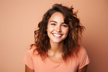 Fototapeta premium Studio portrait of a beautiful young woman with an attractive smile.