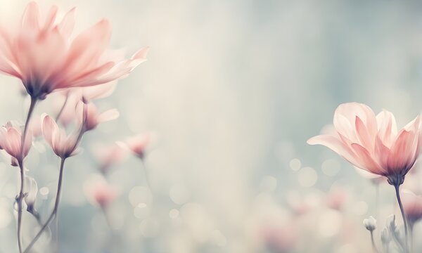 Fototapeta Spring flowers create a smooth background