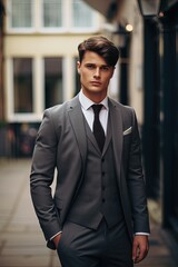 Stylish young man in suit