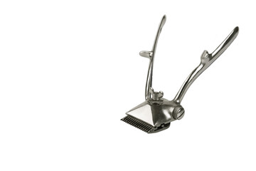 Old manual hair clipper. Transparent background. PNG.
