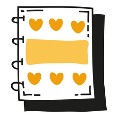 Journal doodle icon. Hand drawn banner or element for notebook, diary and planner. Doodle scribble style.  illustration