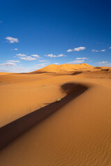 Fototapeta na wymiar Sunset in the desert of Merzouga, Morocco