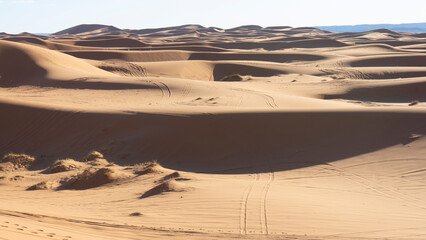 Sunset in the desert of Merzouga, Morocco