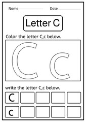 coloring letter c worksheets - writing letter c worksheets