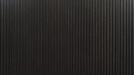 Dark brown wooden batten cabinet door as background - Powered by Adobe
