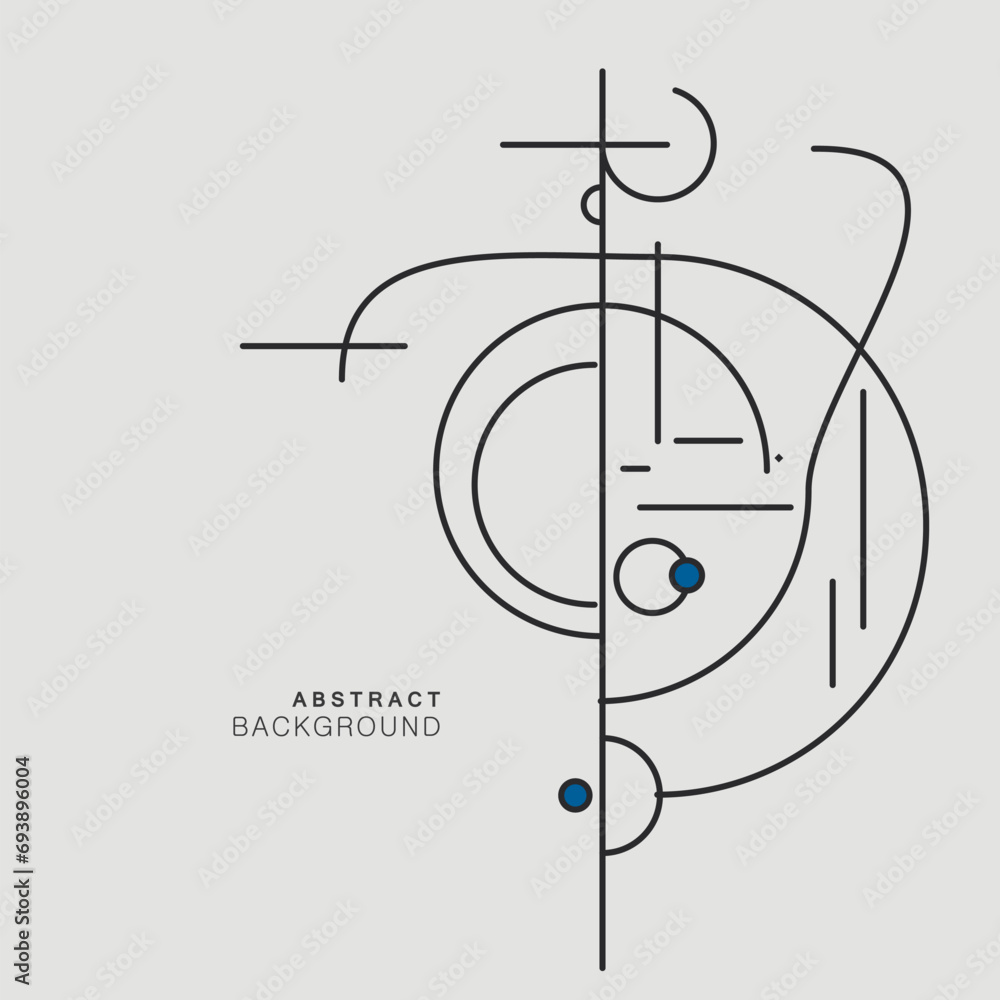 Aufkleber Abstract background with dynamic linear waves. Vector illustration in flat minimalistic style