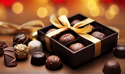 Luxury  Chocolates in a gift box 