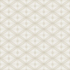 Leather upholstery seamless classic background pattern. Vintage royal texture padded fabric with buttons for antique furniture decoration
