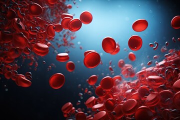 red blood cells heart with clipping path