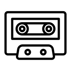 This is the Casette icon from the Technology icon collection with an Outline style