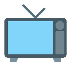 This is the Television icon from the Technology icon collection with an Color Fill style