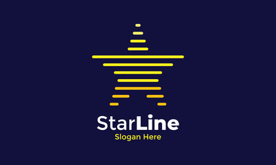 Logo vector star line art concept symbol of success business and best brand corporate or company