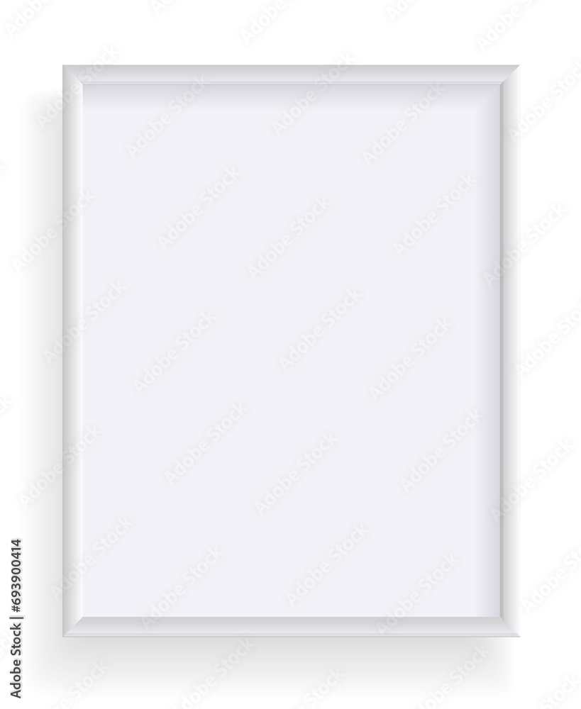 Poster photo frame isolated on white, rectangular frame mockup. empty framing for presentations. photo or p