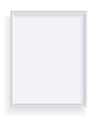 Photo frame isolated on white, rectangular frame mockup. Empty framing for presentations. Photo or picture painting frame, for art gallery interior.  template