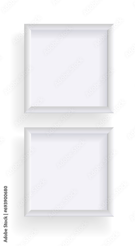 Poster photo frames isolated on white, rectangular frames mockup. set of empty framing for presentations. p