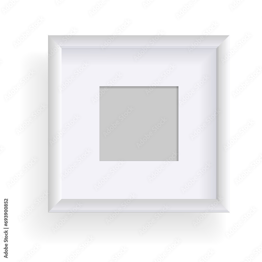 Poster photo frame isolated on white, rectangular frame mockup. empty framing for presentations. photo or p