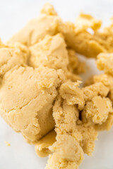 Panda shaped shortbread cookies with chocolate icing