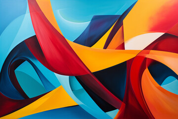 Bold and contrasting shapes creating a visually impactful and dynamic abstract aura.