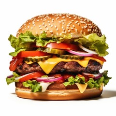 hamburger isolated on white