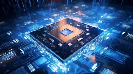 extreamly asemble Circuit Board with AI Acceleration Microchip sencor. Electronics device Manufacturing Facility or Factory.The technician laying the CPU chip in the motherboard's socket