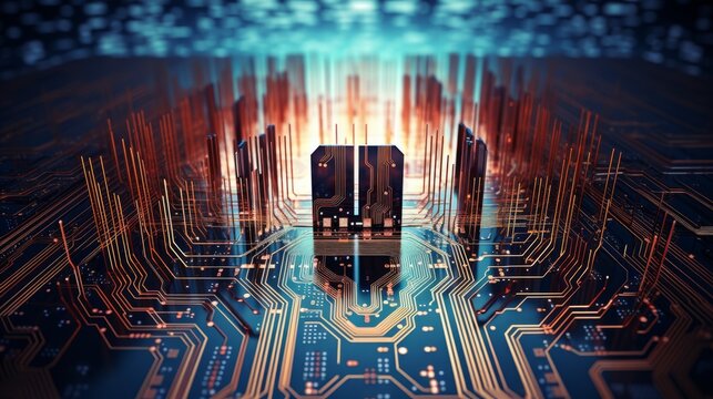 Automated Software Patching abstract mother board chipset structure pattern digital technology world stimulate connecting curcuit board pattern