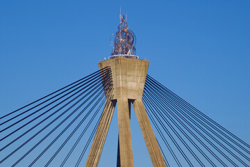 Close-Up of Olympic Bridge's Central Spire