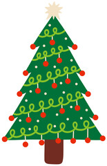 Christmas Tree with Round Ornaments