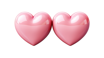 Two pink hearts as a symbol of love