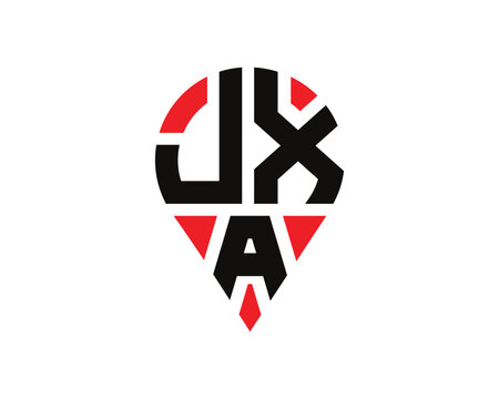 JXA letter location shape logo design.