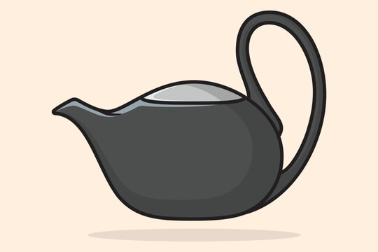 Premium Vector  Cute teapot vector kettle orange autumn cozy element with  flower