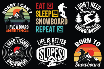 Snowboarding and Snowmobiling vector bundle T-shirt