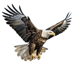 Obraz premium American Eagle is flying gracefully on a transparent background